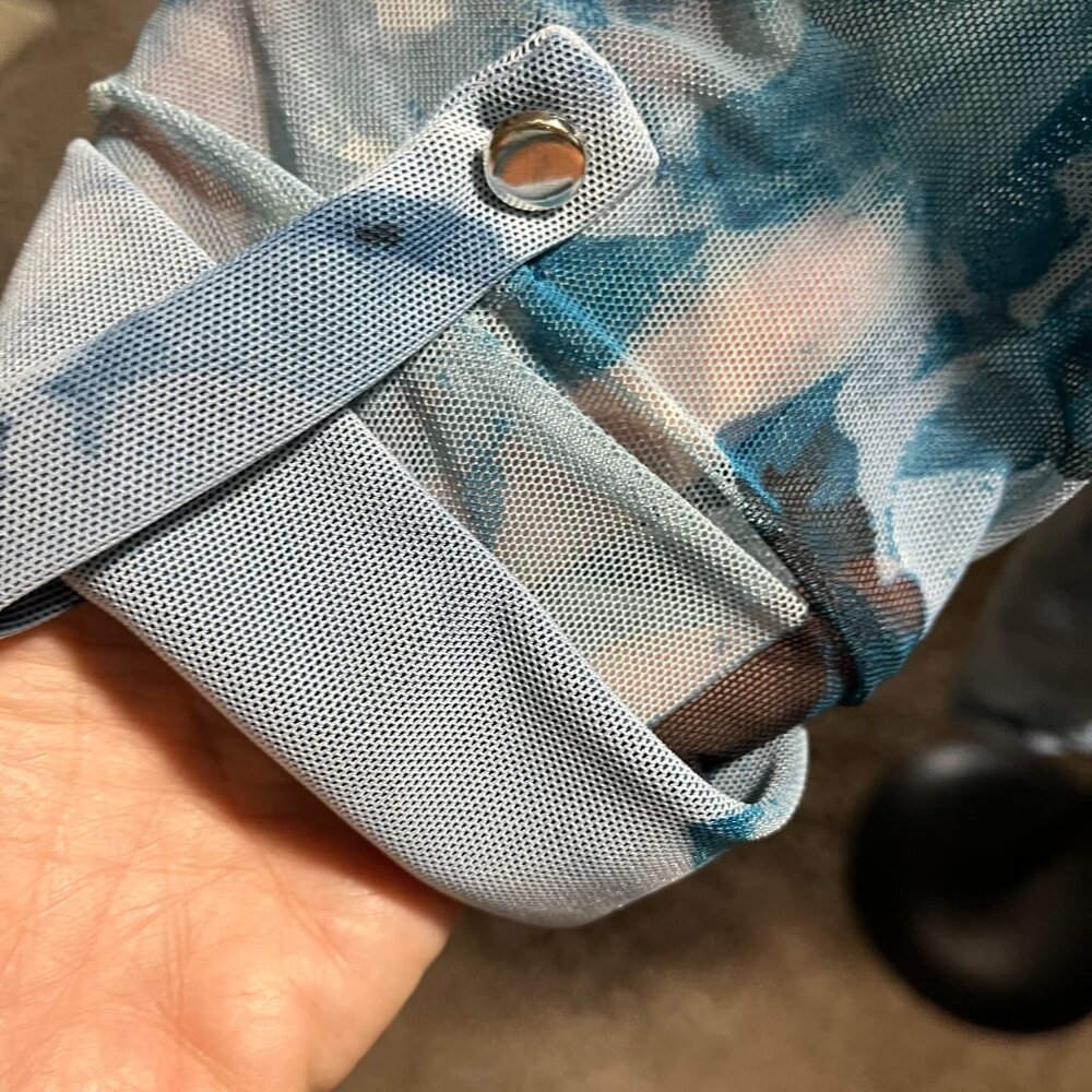 Juniper + Lime Size L Blue Print Stretch Mesh Pin… - image 5